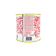 Boîte de cerises Amarena Toschi avec un design décoratif et des détails sur le produit, format 2,75 kg.