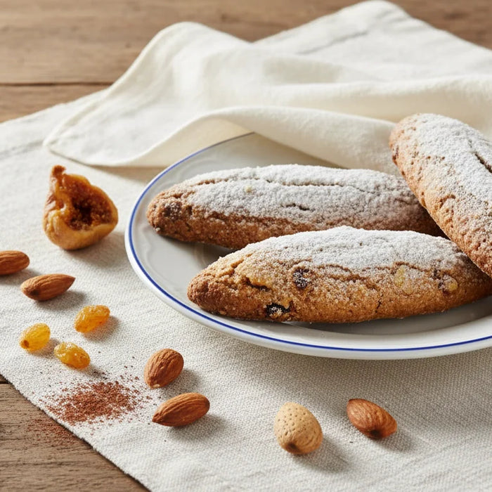 pan-dei-morti.jpg" alt="Biscuit italien Pan dei Morti saupoudré de sucre glace, typique de la tradition lombarde