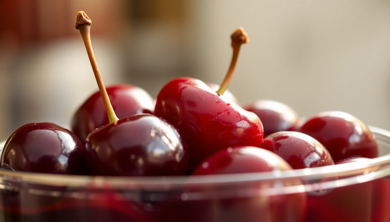 Cerises Amarena Toschi dans leur sirop — spécialité de la confiserie italienne, photo EasyGusto.fr