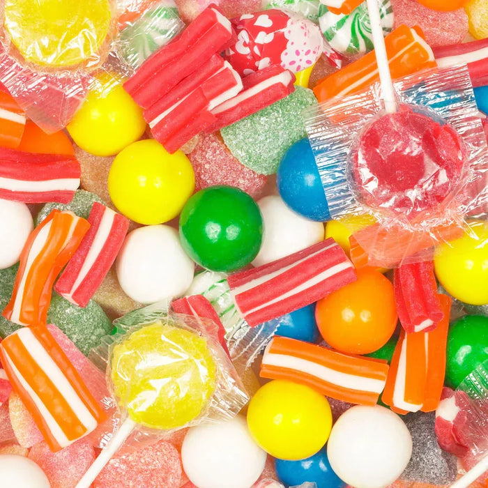 Mélange coloré de bonbons vegan et sans gluten — sucettes, gommes et friandises italiennes naturelles EasyGusto.fr