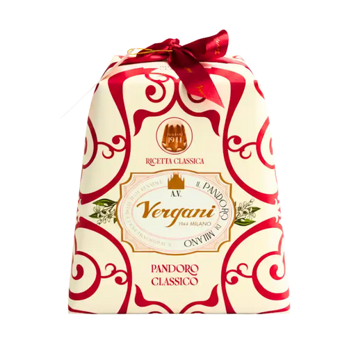 Pandoro Classico Vergani emballé, pâtisserie italienne traditionnelle, 1000 g, édition classique.