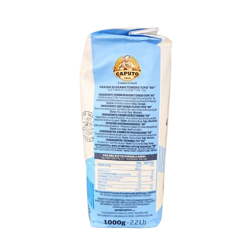Italiaans Zacht Tarwemeel Type “00” Klassiek Universeel Doppio Zero Caputo 1kg