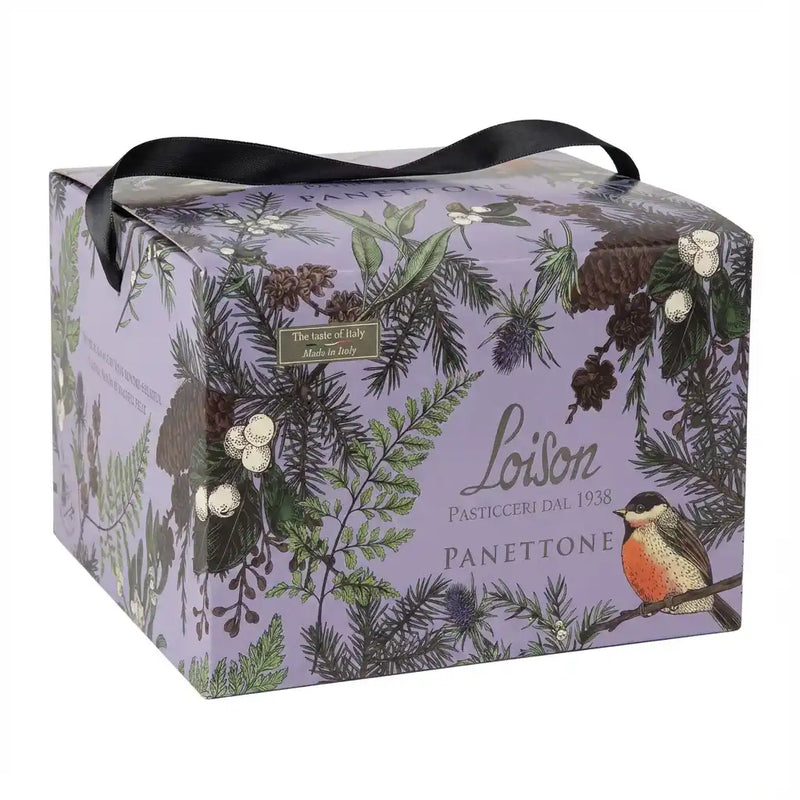 Panettone Nerosale Loison 1kg – Italiaanse brioche met pure chocolade en zeezoutcaramel, premium geïllustreerde verpakking