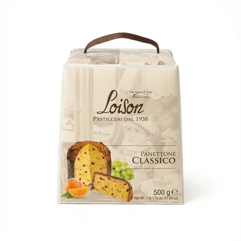 Panettone Classico Loison 500g – traditionele Italiaanse brioche met gekonfijte vruchten in zijn vintage verpakking