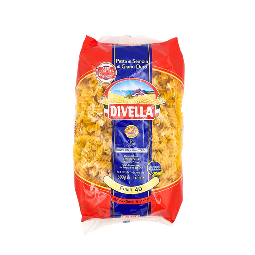 Pâtes courtes Fusilli Divella 500g - Vue avant du produit