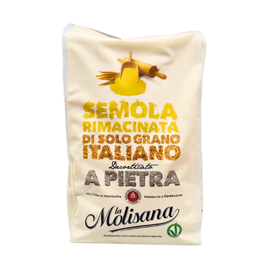 Farine de semoule de blé dur La Molisana 1 kg, 100% italienne, moulue à la pierre, emballage blanc pour pain et pâtisseries