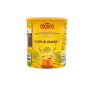 Vue arrière du produit Nestlé Orzoro soluble 100% naturel, montrant les informations générales et publicitaires.