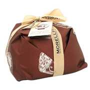 Panettone au chocolat noir Punch Livournais 750 g, emballé dans un papier brun avec ruban et étiquette « Tradition Toscane » visible.