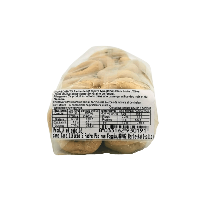 Taralli Cracker Rondes Zonder Gist San Padre Pio 250g