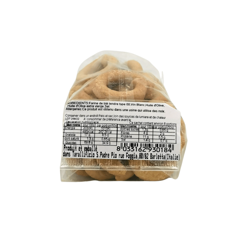 Taralli Cracker Rondes Zonder Gist San Padre Pio 250g