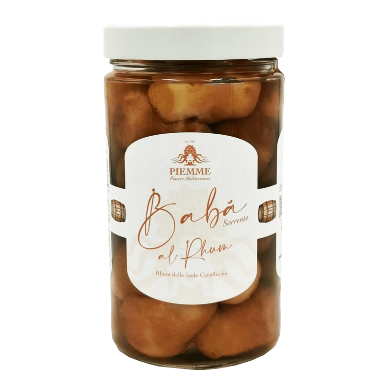 Mini baba au rhum artisanal en bocal - Babà al Rhum Piemme 600g.