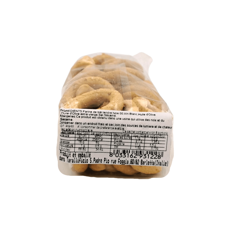 Taralli Cracker Rondes Zonder Gist San Padre Pio 250g